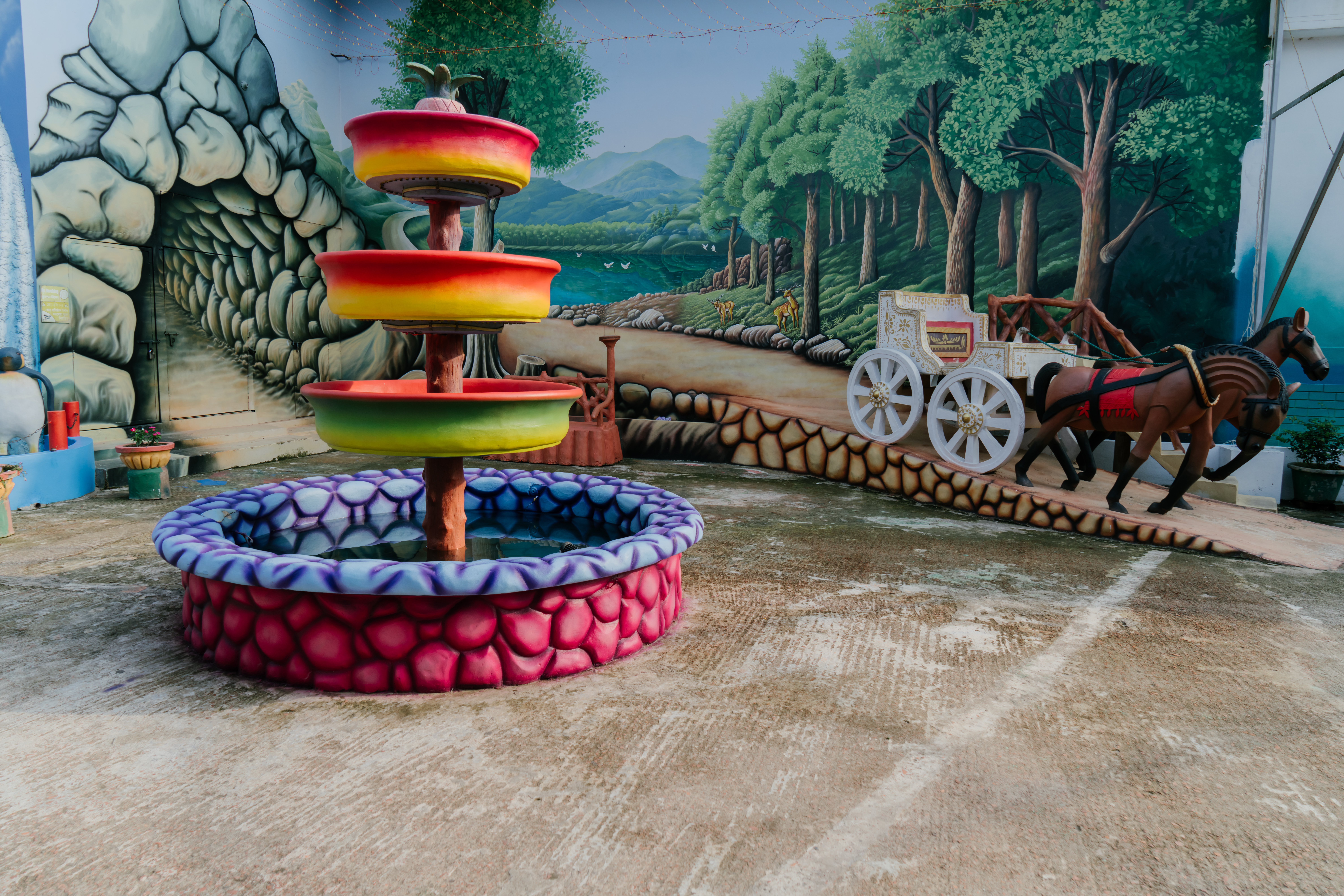 Joyful attraction corner at the park